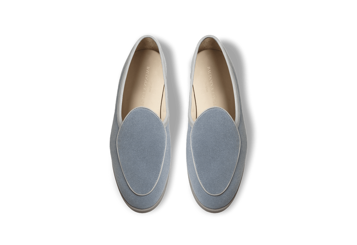 Stride Loafers in Glacier Glove Suede Grey Sole