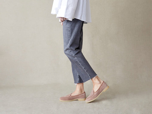 Stride Loafers in Faon Suede with Natural Sole