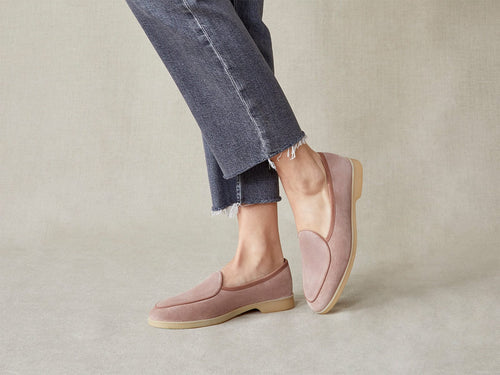 Stride Loafers in Faon Suede with Natural Sole