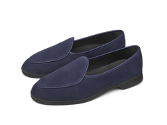 Womens Blue Suede Loafers