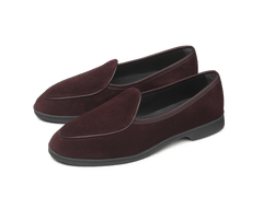 Oxblood Red Glove Suede Womens Loafers