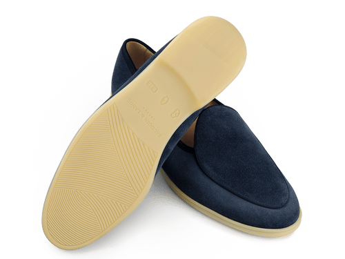 Stride Loafers in Midnight Navy Suede Natural Sole