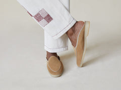 Stride Mule Loafers in Clay Glove Suede Natural Sole