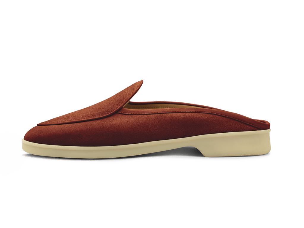 Stride Mule Loafers in Henna Glove Suede Natural Sole