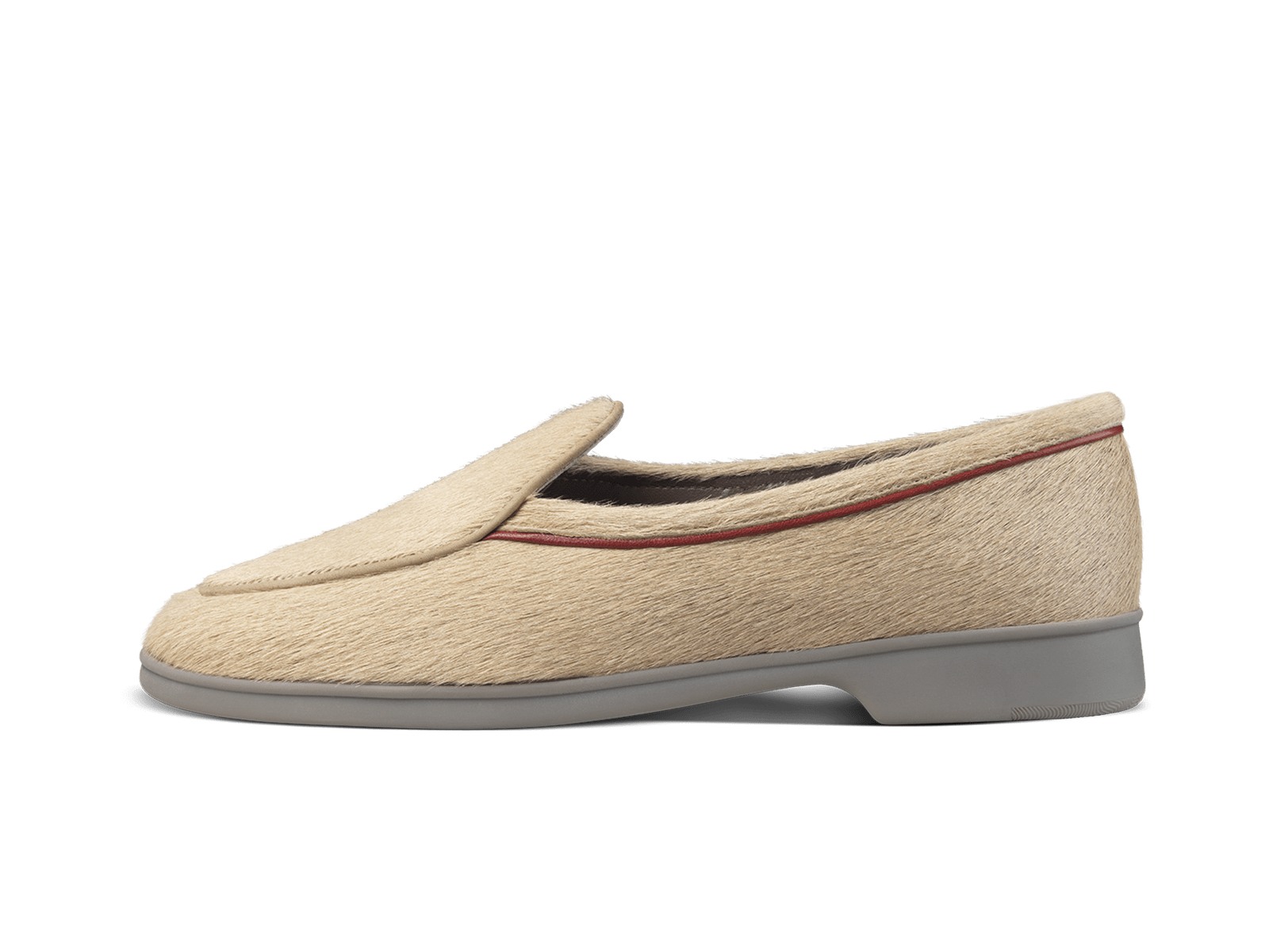 Stride Loafers in Tundra Gold Calf Hair Grey Sole