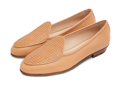 Sagan Loafers in Natural Micro Weave and Natural Baby Calf