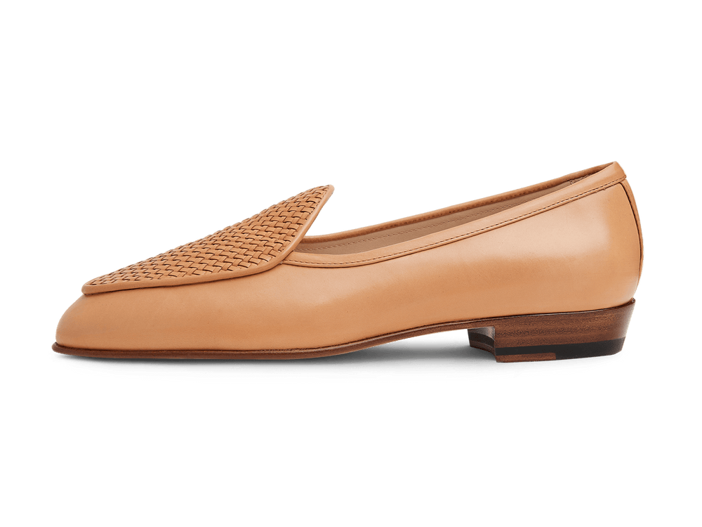 Sagan Loafers in Natural Micro Weave and Natural Baby Calf