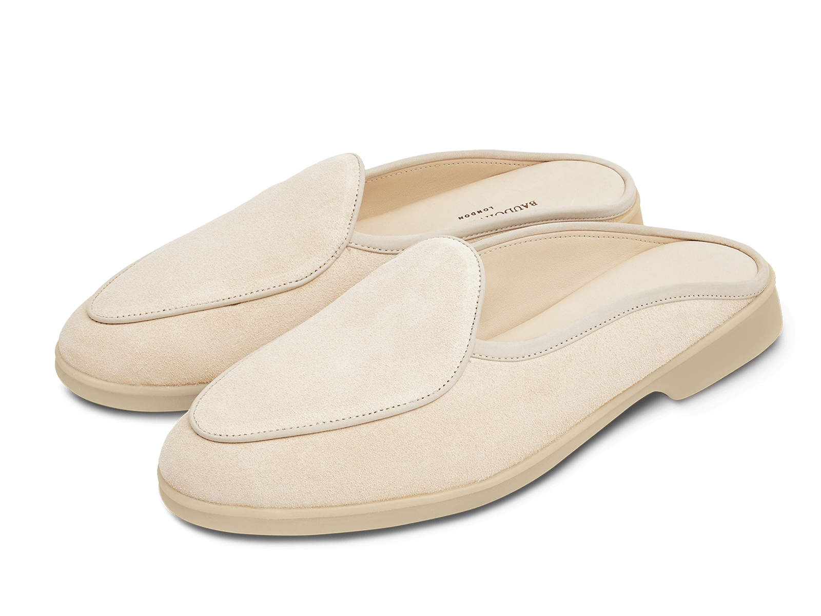 Stride Mule Loafers in Argile Glove Suede Natural Sole