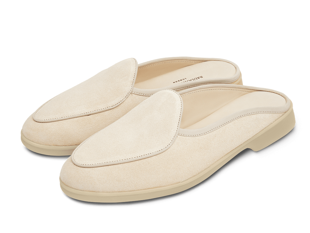 Stride Mule Loafers in Argile Glove Suede Natural Sole