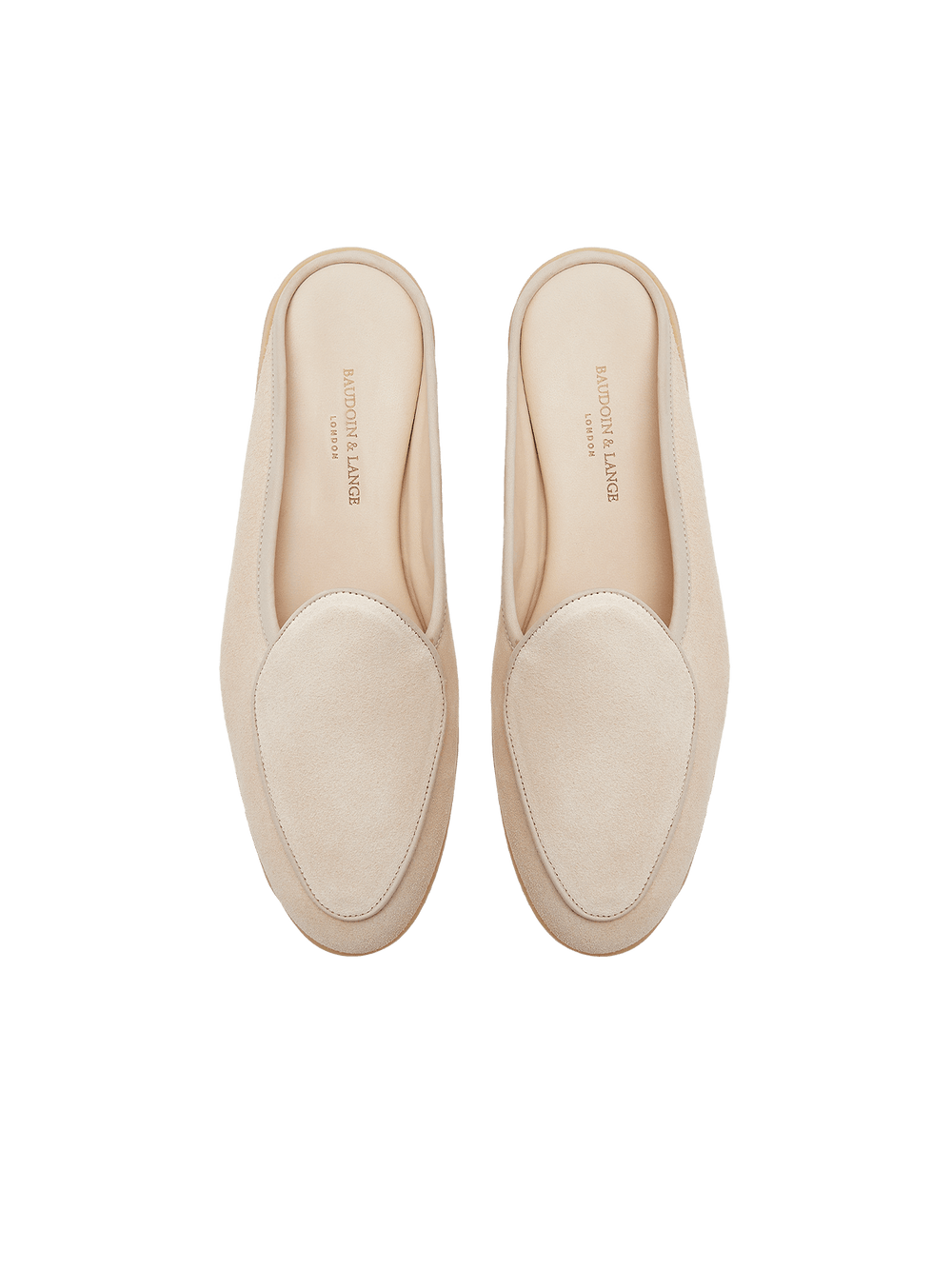 Stride Mule Loafers in Argile Glove Suede Natural Sole