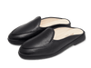 Stride Mule Loafers in Black Deerskin Dark Sole