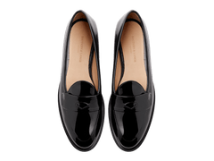 Sagan Ginkgo Loafers in Nero Patent with Rubber Sole