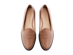 Sagan Ginkgo Loafers in Marron Rose Patent with Rubber Sole