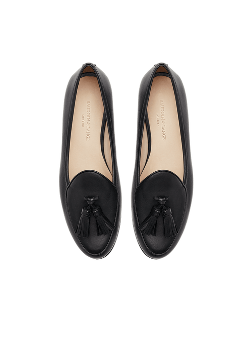Sagan Tassel Loafers in Black Nappa