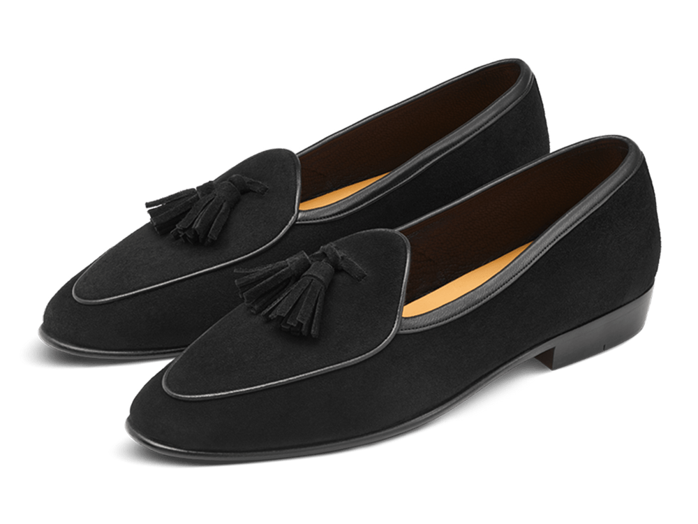 Black suede tassel clearance loafers mens