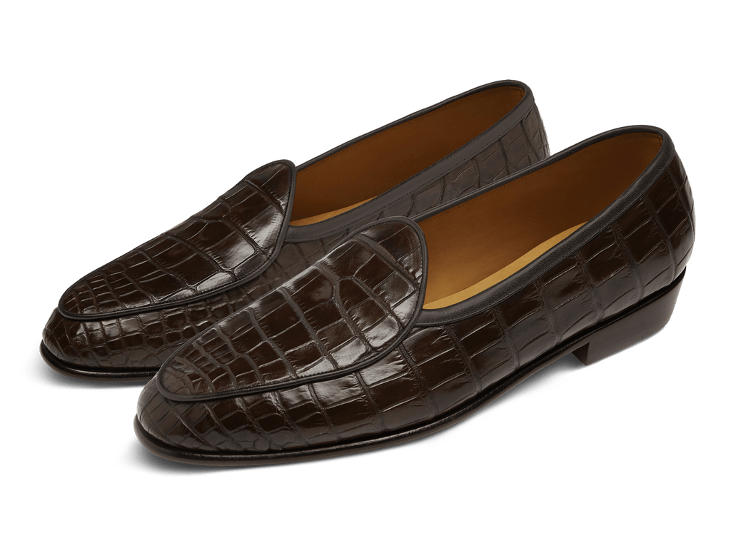 Mens Loafers Brown Alligator