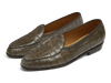 Sagan Classic Precious Leather Loafers in Greige Crocodile