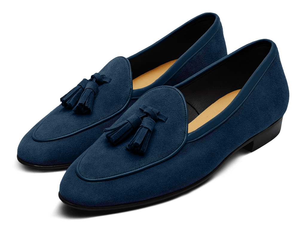 Sagan Classic Tassel Loafers in Lazuli Navy Asteria Suede – Baudoin & Lange