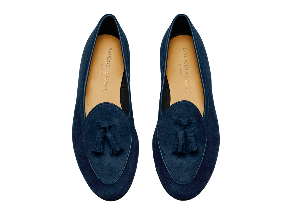 Sagan Classic Tassel Loafers in Lazuli Navy Asteria Suede