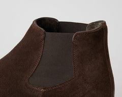 Rover Boots in Dark Brown Suede with Shearling Lining