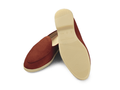 Stride Mule Loafers in Henna Glove Suede Natural Sole