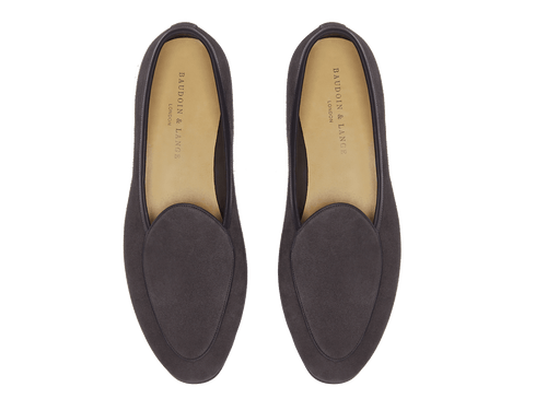 Sagan Classic Loafers in Bark Grey Suede