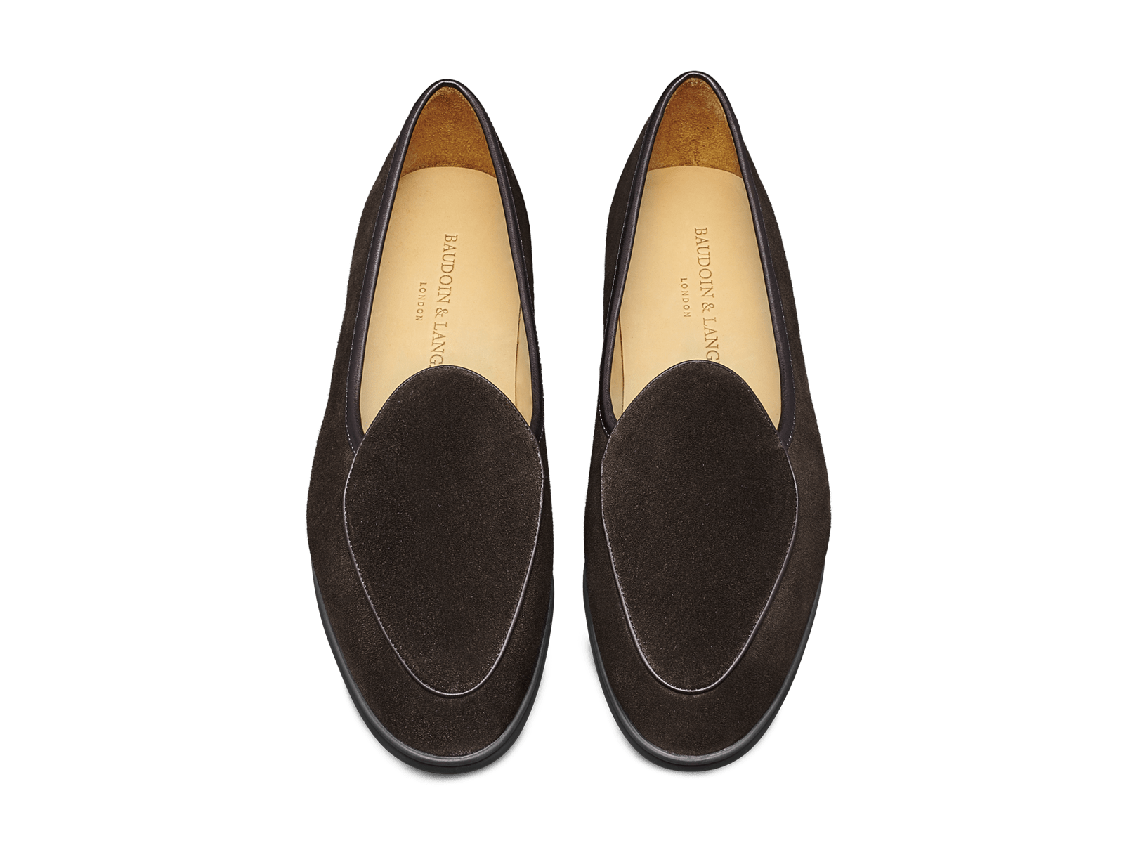 Stride Loafers in Dark Brown Glove Suede Dark Sole